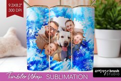 Winter Photo Frame Tumbler Wrap - Tie Dye Background Product Image 1