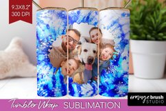 Winter Photo Frame Tumbler Wrap - Tie Dye Background Product Image 1