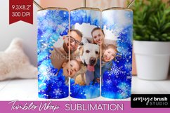 Winter Photo Frame Tumbler Wrap - Tie Dye Background Product Image 1