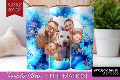 Winter Photo Frame Tumbler Wrap - Tie Dye Background Product Image 1