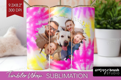 Tie Dye Photo Tumbler PNG - Rainbow Picture Tumbler Wrap Product Image 1