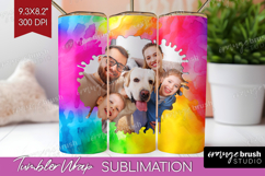 Tie Dye Photo Tumbler PNG - Rainbow Picture Tumbler Wrap Product Image 1