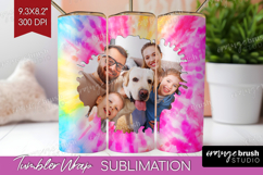 Tie Dye Photo Tumbler PNG - Rainbow Picture Tumbler Wrap Product Image 1