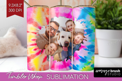 Tie Dye Photo Tumbler PNG - Rainbow Picture Tumbler Wrap Product Image 1