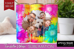 Tie Dye Photo Tumbler PNG - Rainbow Picture Tumbler Wrap Product Image 1
