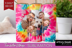 Tie Dye Photo Tumbler PNG - Rainbow Picture Tumbler Wrap Product Image 1