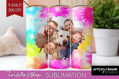 Tie Dye Photo Tumbler PNG - Rainbow Picture Tumbler Wrap Product Image 1
