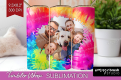 Tie Dye Photo Tumbler PNG - Rainbow Picture Tumbler Wrap Product Image 1