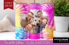 Tie Dye Photo Tumbler PNG - Rainbow Picture Tumbler Wrap Product Image 1