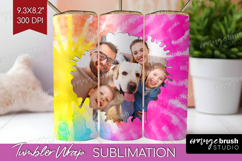 Tie Dye Photo Tumbler PNG - Rainbow Picture Tumbler Wrap Product Image 1