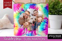 Tie Dye Photo Tumbler PNG - Rainbow Picture Tumbler Wrap Product Image 1