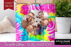 Tie Dye Photo Tumbler PNG - Rainbow Picture Tumbler Wrap Product Image 1