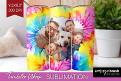 Tie Dye Photo Tumbler PNG - Rainbow Picture Tumbler Wrap Product Image 1