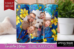 Stained Glass Photo Tumbler PNG - Flowers Picture Tumbler Product Image 1