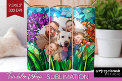 Stained Glass Photo Tumbler PNG - Flowers Picture Tumbler Product Image 1