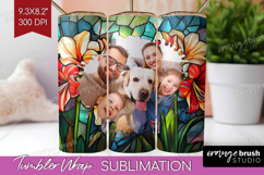 Stained Glass Photo Tumbler PNG - Flowers Picture Tumbler Product Image 1