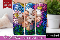 Stained Glass Photo Tumbler PNG - Flowers Picture Tumbler Product Image 1