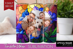 Stained Glass Photo Tumbler PNG - Flowers Picture Tumbler Product Image 1