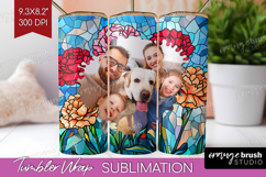 Stained Glass Photo Tumbler PNG - Flowers Picture Tumbler Product Image 1