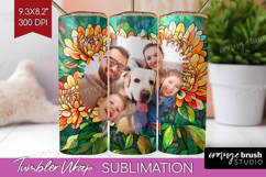 Stained Glass Photo Tumbler PNG - Flowers Picture Tumbler Product Image 1