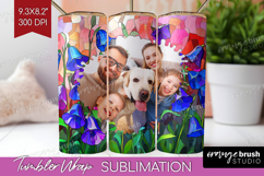 Stained Glass Photo Tumbler PNG - Flowers Picture Tumbler Product Image 1