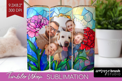 Stained Glass Photo Tumbler PNG - Flowers Picture Tumbler Product Image 1