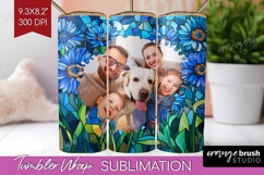 Stained Glass Photo Tumbler PNG - Flowers Picture Tumbler Product Image 1