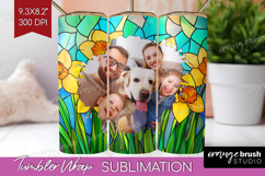 Stained Glass Photo Tumbler PNG - Flowers Picture Tumbler Product Image 1