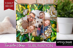 Stained Glass Photo Tumbler PNG - Flowers Picture Tumbler Product Image 1