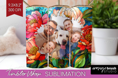 Stained Glass Photo Tumbler PNG - Flowers Picture Tumbler Product Image 1