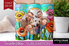 Stained Glass Photo Tumbler PNG - Flowers Picture Tumbler Product Image 1