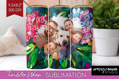 Stained Glass Photo Tumbler PNG - Flowers Picture Tumbler Product Image 1
