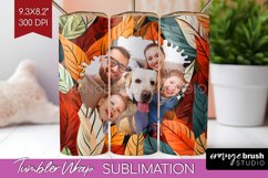 Autumn Photo Frame Tumbler Wrap - Fall Tumbler Sublimation Product Image 1
