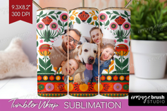 Folk Flowers Photo Tumbler PNG - Floral Picture Tumbler Wrap Product Image 1
