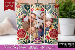 Folk Flowers Photo Tumbler PNG - Floral Picture Tumbler Wrap Product Image 1