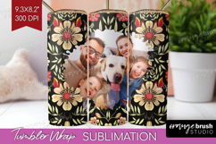 Folk Flowers Photo Tumbler PNG - Floral Picture Tumbler Wrap Product Image 1