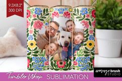 Folk Flowers Photo Tumbler PNG - Floral Picture Tumbler Wrap Product Image 1
