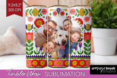 Folk Flowers Photo Tumbler PNG - Floral Picture Tumbler Wrap Product Image 1