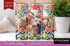 Folk Flowers Photo Tumbler PNG - Floral Picture Tumbler Wrap Product Image 1