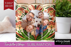 Folk Flowers Photo Tumbler PNG - Floral Picture Tumbler Wrap Product Image 1