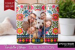 Folk Flowers Photo Tumbler PNG - Floral Picture Tumbler Wrap Product Image 1