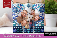 Folk Flowers Photo Tumbler PNG - Floral Picture Tumbler Wrap Product Image 1