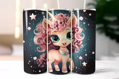 Unicorn Tumbler Wrap Sublimation | Little Princess Pony PNG Product Image 2