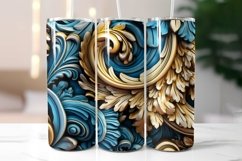 3d Effect Wood Carving Tumbler Wrap | Wood Carved Ornament Product Image 2