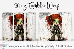 Halloween Voodoo Doll Tumbler Wrap | Vintage Doll Tumbler Product Image 1