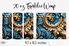 3d Effect Wood Carving Tumbler Wrap | Wood Carved Ornament Product Image 1
