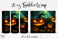 Creepy Halloween Pumpkins Tumbler Wrap 20 oz Product Image 1