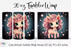 Unicorn Tumbler Wrap Sublimation | Little Princess Pony PNG Product Image 1