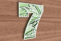 Layered Botanical Number Laser Cut File - Number 7 Product Image 2