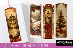 Vintage Christmas Bookmark - Retro Christmas Bookmarks PNG Product Image 1